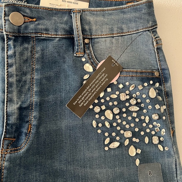 Bold Elements Curvy Skinny blue Jeans with rhinestone accents size 8 NWT - Picture 5 of 11